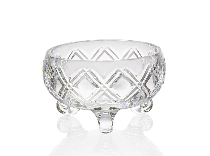 Krištáľová misa trojnožka, BORDER, Gold Crystal, 15,5 cm