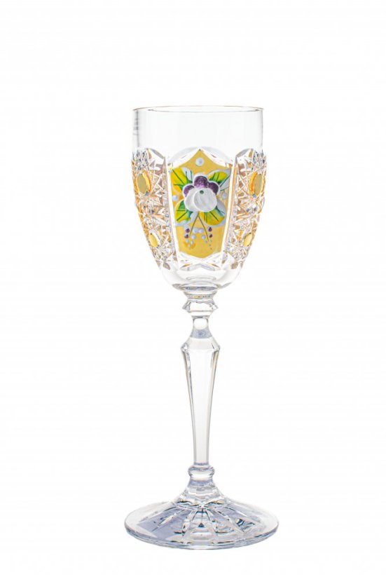 Zlatá ručně broušená sklenice 95 ml, – Royal Crystal Zlatá ručně broušená sklenice 95 ml, – Royal Crystal