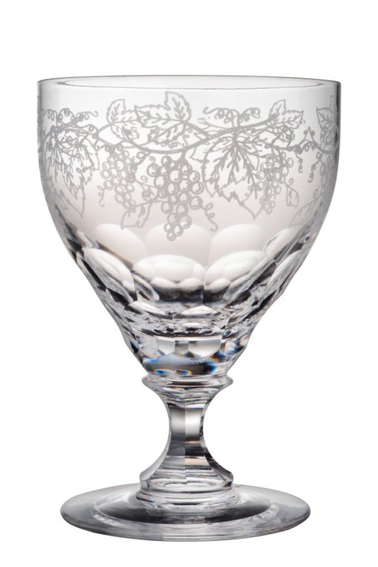 Broušená sklenice s motivy vinné révy 300 ml, Glamour Crystal, 6 ks Broušená sklenice s motivy vinné révy 300 ml, Glamour Crystal, 6 ks