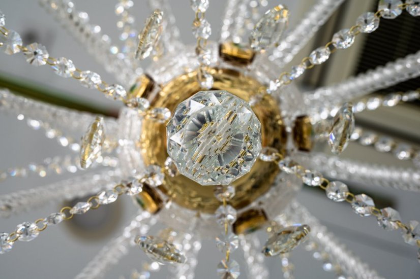 Krištáľový luster, Royal Crystal, zlacený - 8 žiarovek