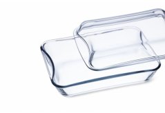 Sklenený pekáč hranatý s vekom, Simax, 2,5 L