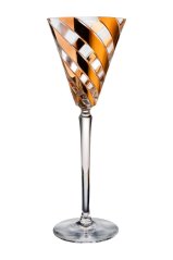 Sklenice na víno, Spiral - gold, Glamour Crystal, 255 ml, 6 ks