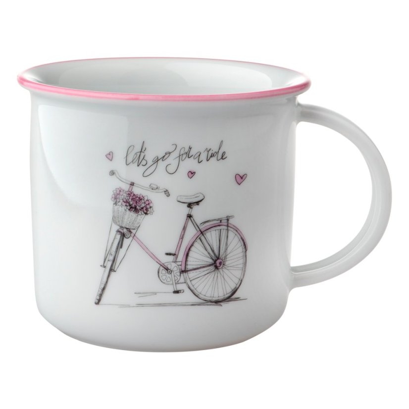 Hrnek Tina, Dámské kolo, Český porcelán Dubí, 0,25 l Hrnek Tina, Dámské kolo, Český porcelán Dubí, 0,25 l