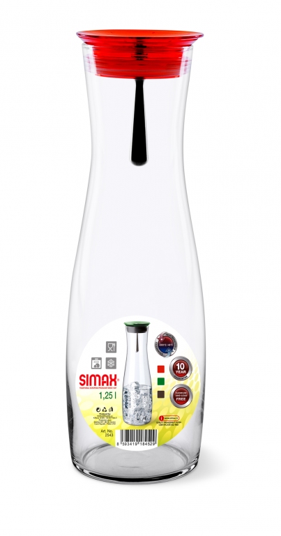 Karafa na vodu Viva, Červená, Simax, 1,25 l