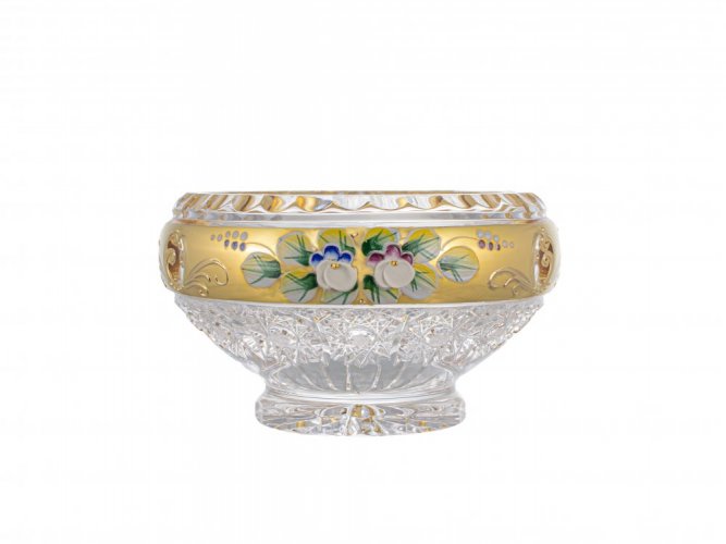 Broušená miska, Zlatá, Royal Crystal, 12,5 cm