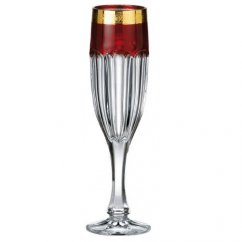 Sklenice na šampaňské, SAFARI zlato - rubín, Crystalite Bohemia, 150 ml