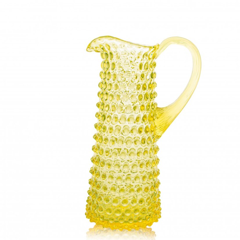 Kónický džbán, Jílek Glassworks, HOBNAIL, Citrín, 1 l