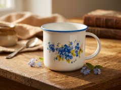 Porcelánový hrnek, Pomněnky, Český porcelán Dubí, Tina, 250 ml
