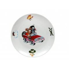 Talíř dětský mělký, Thun, Krteček a myška, 21 cm