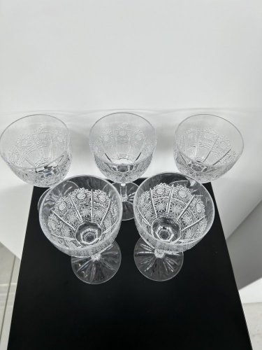 Broušené sklenice na víno, Glamour Crystal, 180 ml, 5 ks