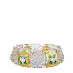 Sklenený popolník – zlatý, Royal Crystal, 15,5 cm