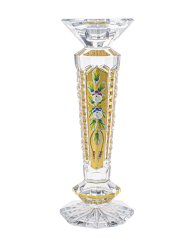 Broušený svícen, Stella - zlatý, Royal Crystal, 25,5 cm