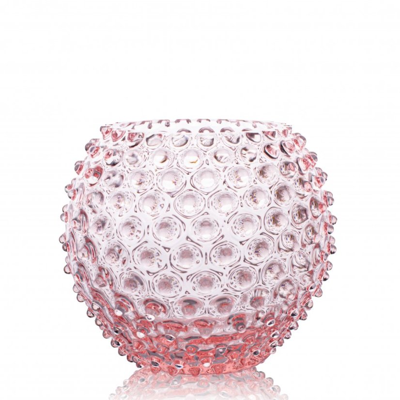 Váza, Jílek Glassworks, HOBNAIL, Neorosaline, 16 cm