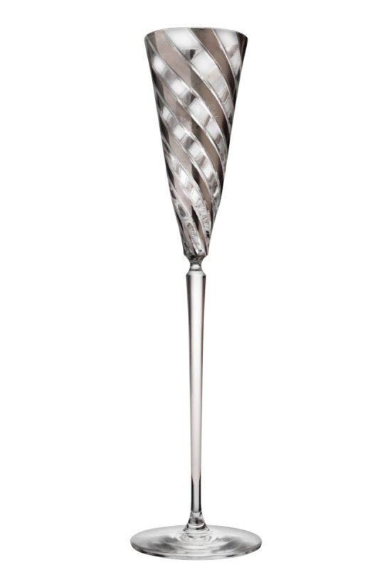 Prípitkový pohár s platinovými prúžkami 160 ml, Glamour Crystal