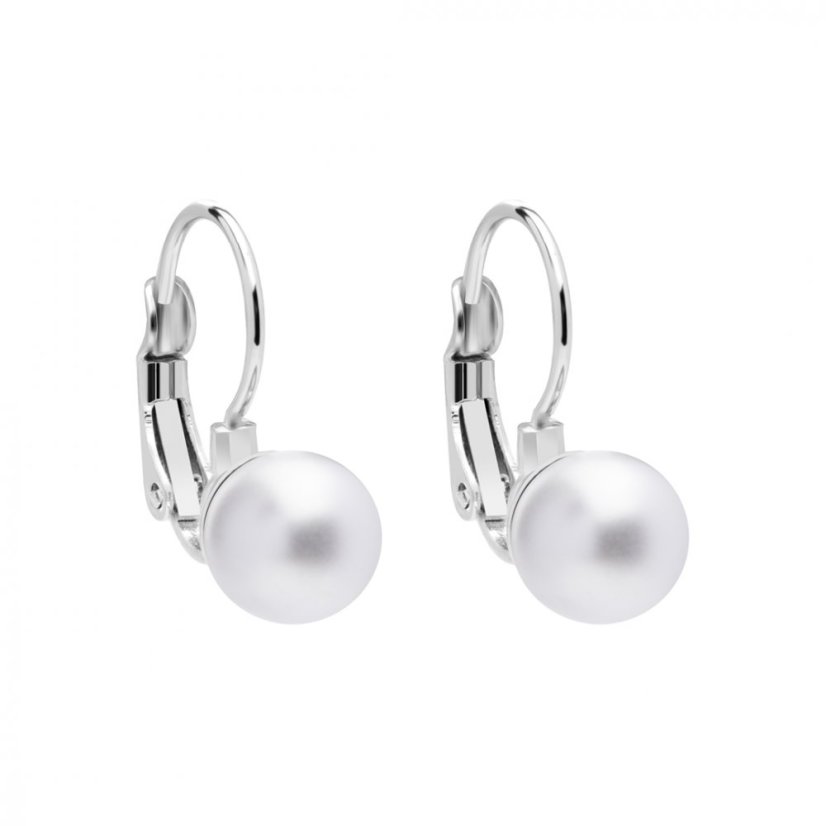 Perlové náušnice Silky Pearl s voskovými perlemi Preciosa, bílé mat
