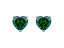 Strieborné náušnice Cher, srdce s kubickou zirkónia Preciosa, zelené