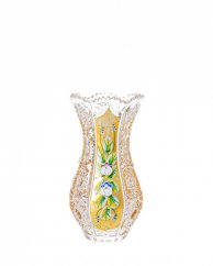 Broušená váza, Zlatá, Royal Crystal, 15,5 cm