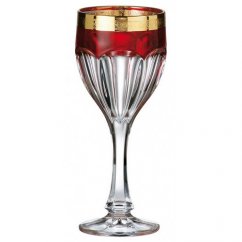 Sklenice na bílé víno, SAFARI zlato - rubín, Crystalite Bohemia, 190 ml