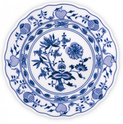 Porcelánový dezertní talíř praporový, Cibulák, Český porcelán Dubí, 19 cm