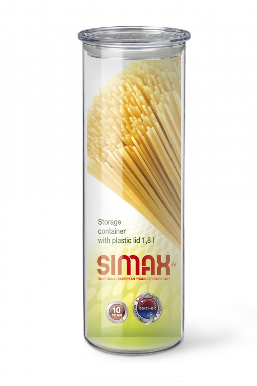 Zásobník s plastovým víkem, SIMAX, 29 cm, 1,8 l