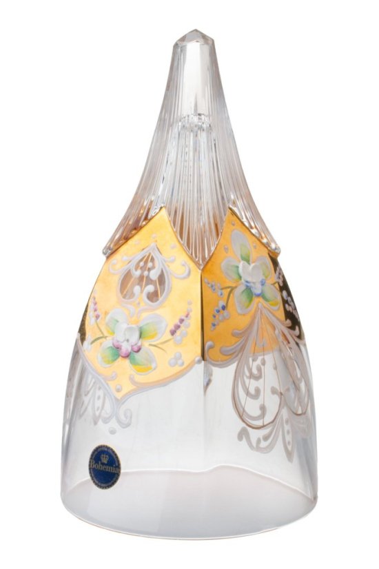 Krištáľový zvonček zlatý 15 cm | Royal Crystal