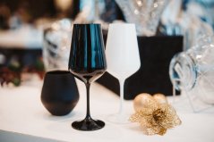 Poháre na víno, 450 ml, Crystalex – Royal Crystal – čiernobiely luxus