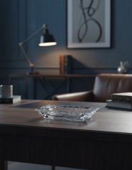 Skleněný popelník, Crystalite Bohemia,  MARBLE, 22 cm