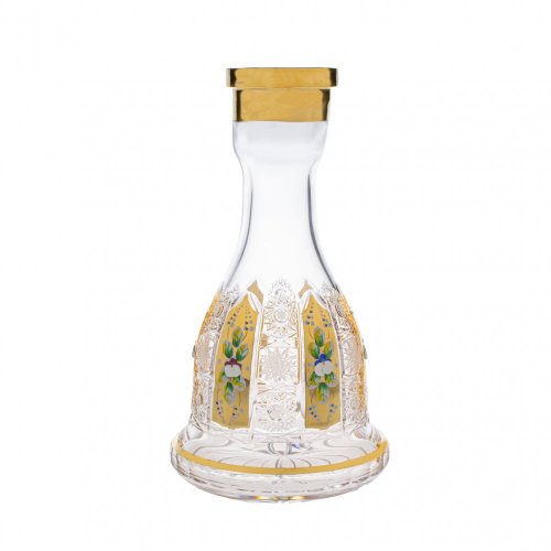 Broušená láhev k vodní dýmce, Zlatá, Royal Crystal, 26 cm