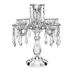 Svícen z křišťálového skla, 5 ramenný, Crystal Bohemia