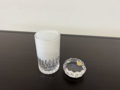 Broušená dózička bílá, Glamour Crystal, 11,5 cm