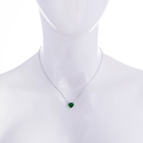 Stříbrný náhrdelník Cher, srdce s kubickou zirkonií Preciosa, zelený