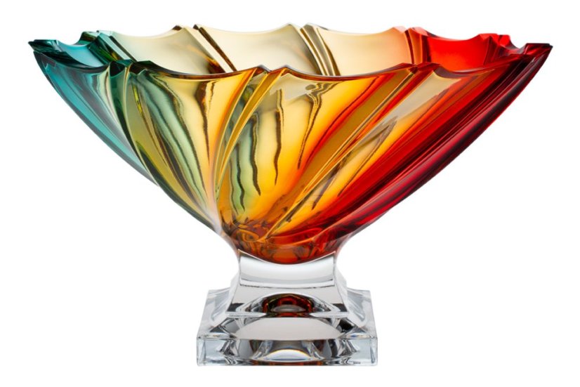 Luxusní křišťálová mísa na noze PONTI Rainbow 31 cm – Bohemia Treasury
