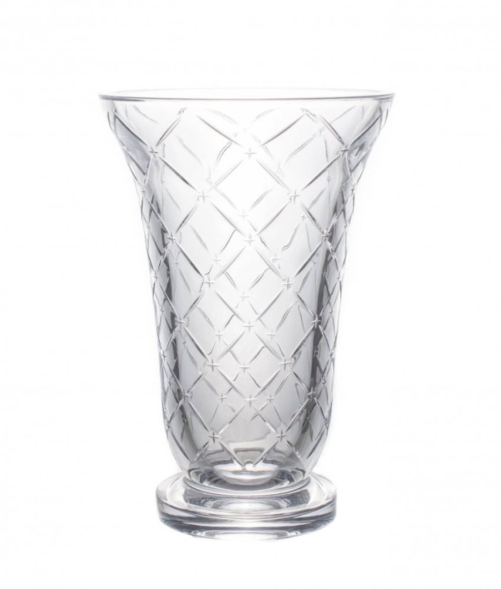 Krištáľová váza VLADYO 25,5 cm – brúsený dekor, Gold Crystal