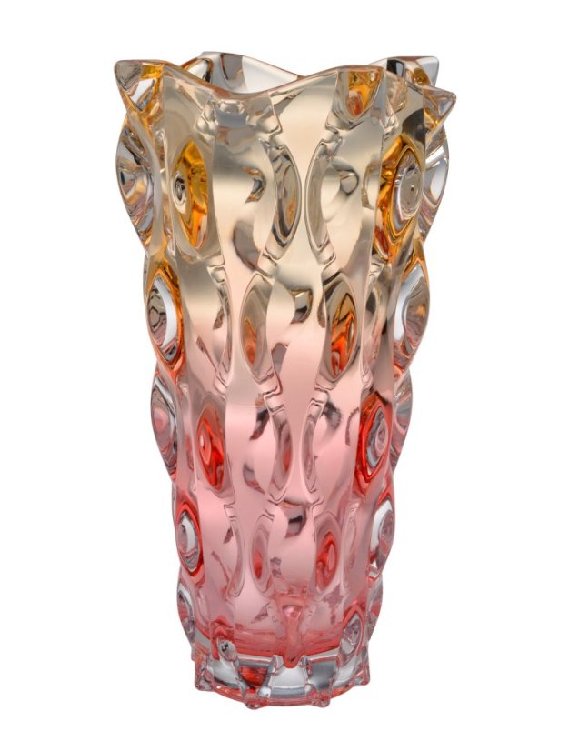 Křišťálová váza Bohemia Treasury, SAMBA - 30,5 cm, gradient yellow pink Křišťálová váza Bohemia Treasury, SAMBA - 30,5 cm, gradient yellow pink