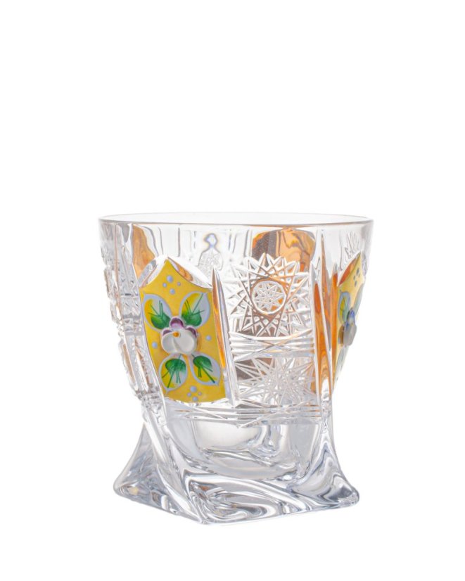 Luxusní broušené sklenice Quadro Zlaté 340 ml – sada 6 ks od Royal Crystal