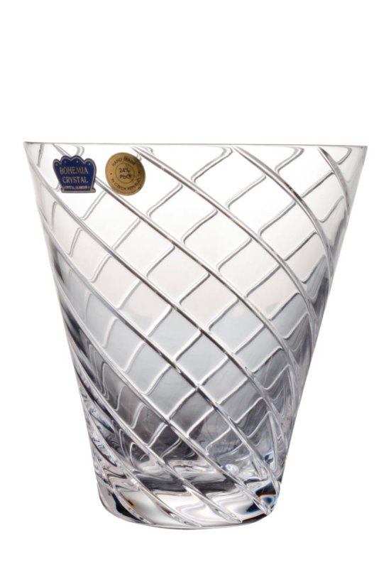 Broušená sklenice na nealko s pruhy 340 ml, Glamour Crystal, 6 ks