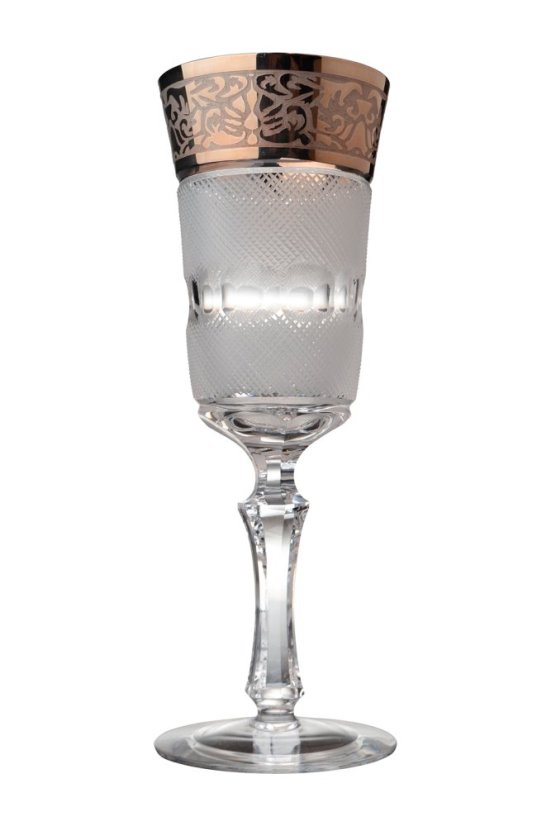 Broušená zlacená sklenice 180 ml, Glamour Crystal, 2 ks