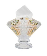 Broušený box na kapesníky, Stella - zlatý, Royal Crystal, 22 cm