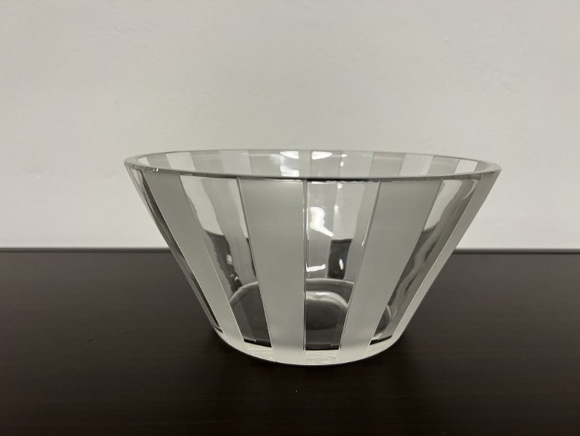 Křišťálová mísa s matnými pruhy, Glamour Crystal, 23cm