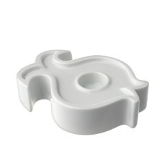 Porcelánový svietnik Ryba Český porcelán Dubí biely 9,2 cm
