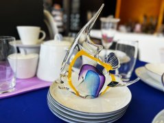 Farebná krištáľová ryba, Jaroš Glass, 20 cm