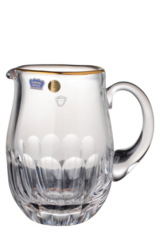 Broušený džbánek se zlaceným okrajem 600 ml, Glamour Crystal, 1 ks