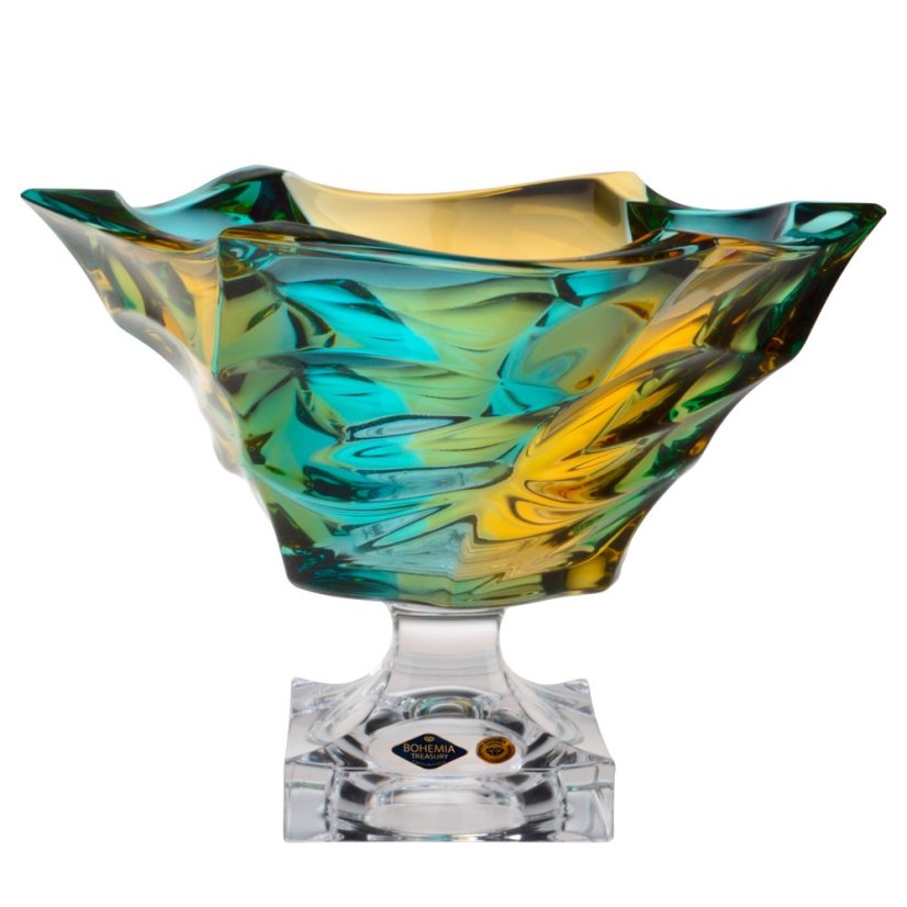 Křišťálová mísa na noze, Bohemia Treasury, FLAMENCO - lemon