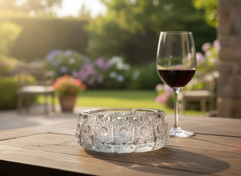 Brúsený popolník Royal Crystal