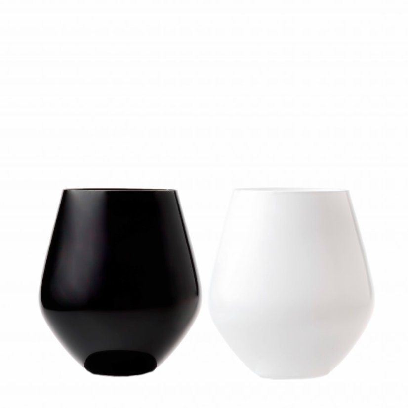 Set sklenic, Black and White, Lesklé, Royal Crystal, 500 ml, 2 ks