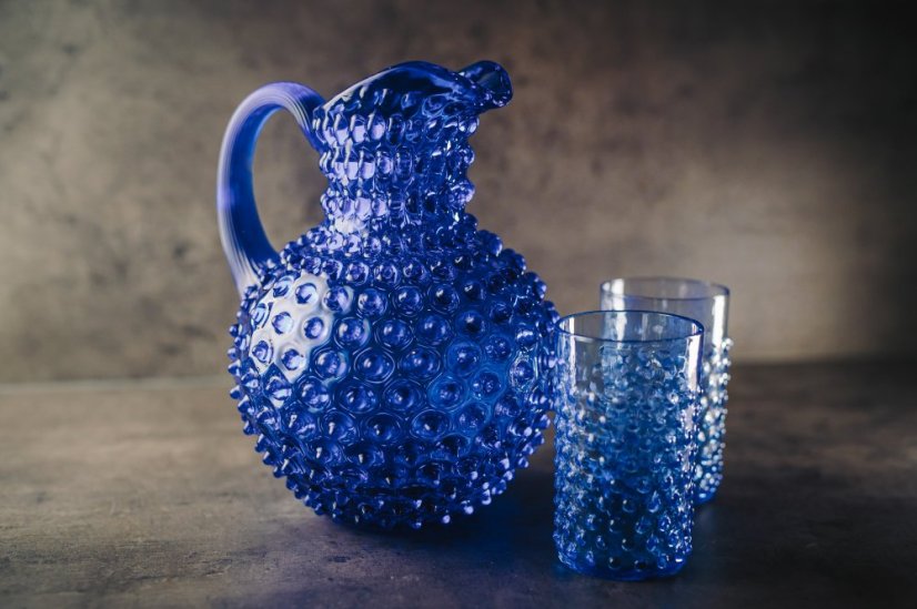 Sklenice Hobnail 250 ml – Jílek Glassworks, světle modrá