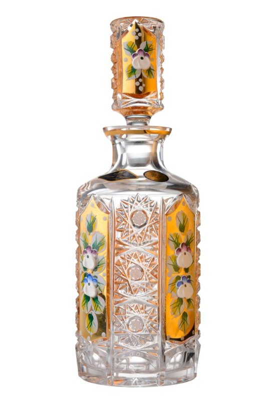 Broušený flakon - zlatý, Royal Crystal, 350 ml