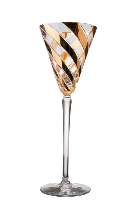 Sklenice se zlacenými pruhy 250 ml, Glamour Crystal, 2 ks