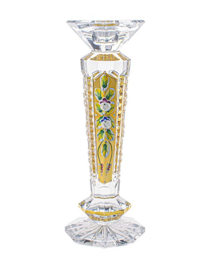 Brúsený svietnik, Stella - zlatý, Royal Crystal, 25,5 cm Brúsený svietnik, Stella - zlatý, Royal Crystal, 25,5 cm