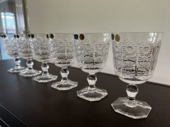 Broušené sklenice na víno, Glamour Crystal, 220 ml, 6 ks